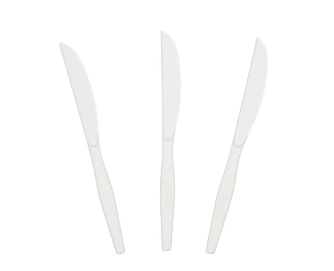 Knives, Med Hvy Weight, White, PS, L: 17.8 CM, W: 3.2 G - 1000