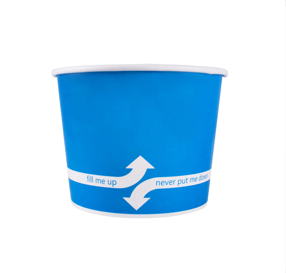 16 oz Double Poly Paper Food Container, Blue, (112mm) - 1000 Pcs