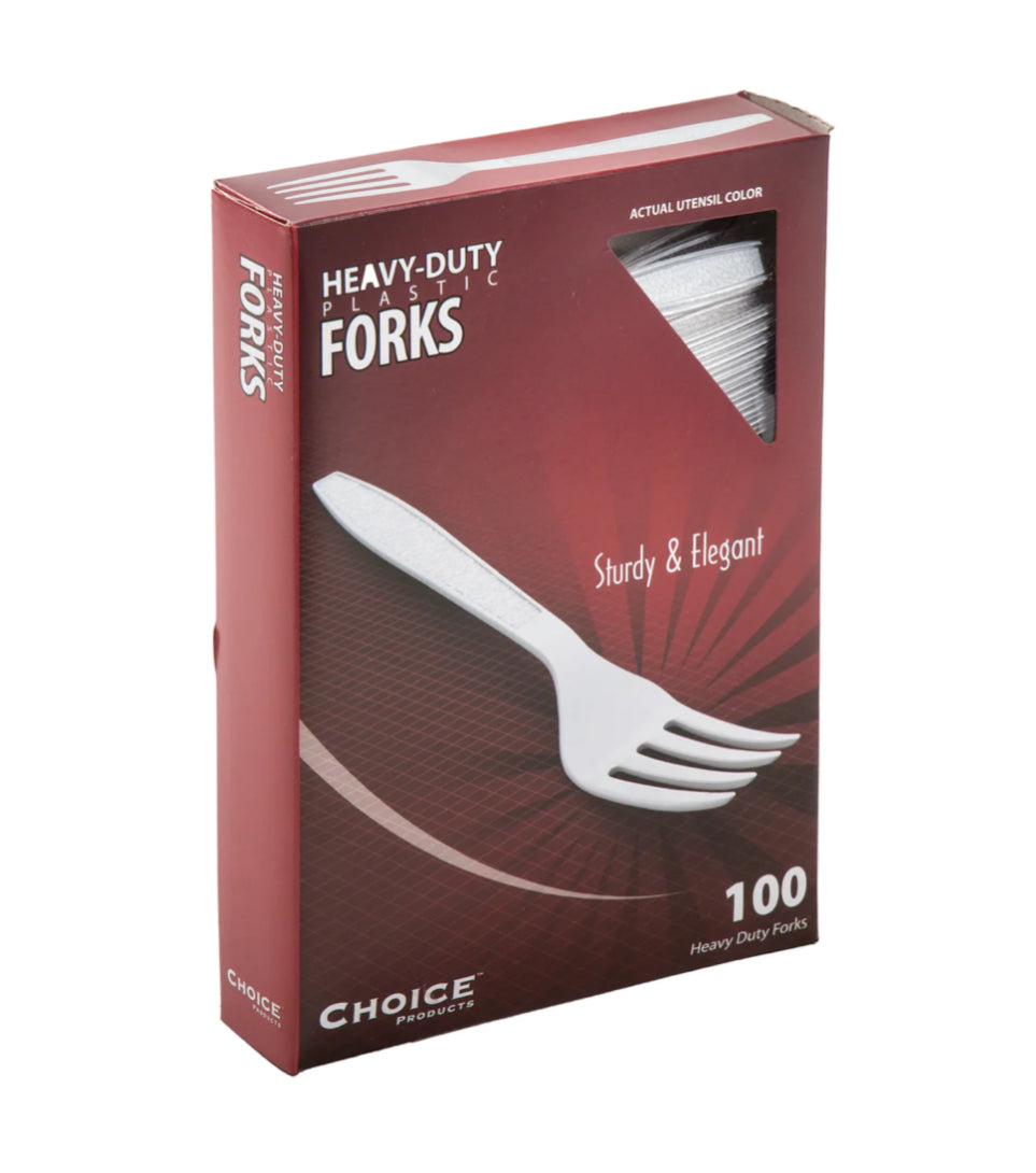 Fork,  Heavy Weight, Clear, PS, Retail Boxed,  L: 17.9 CM, W: 5.05 G - 10/100 Pack