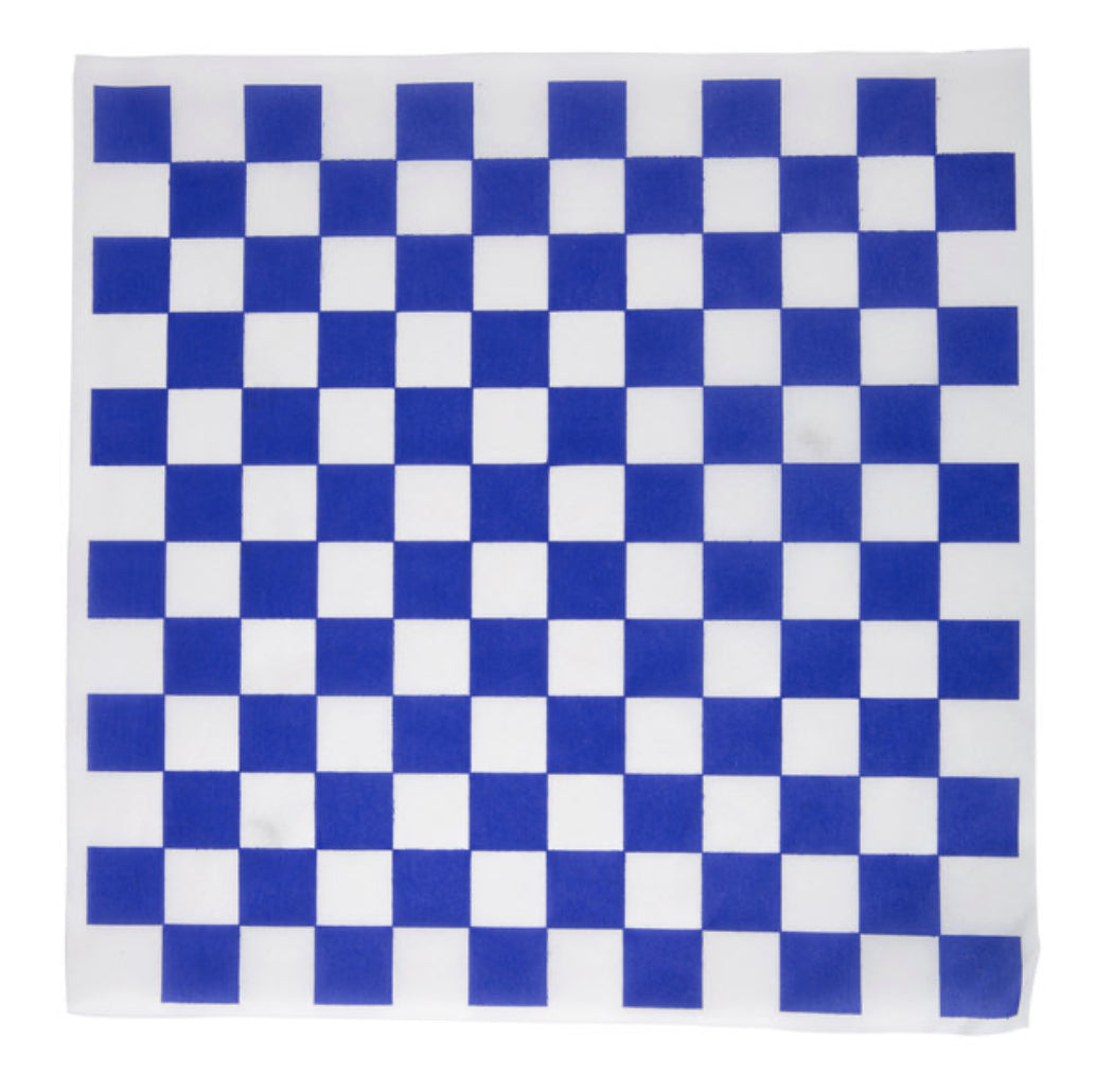 Deli Wrap / Paper Liner Sheets, 12" x 12" Blue Checkered - 5,000 sheets