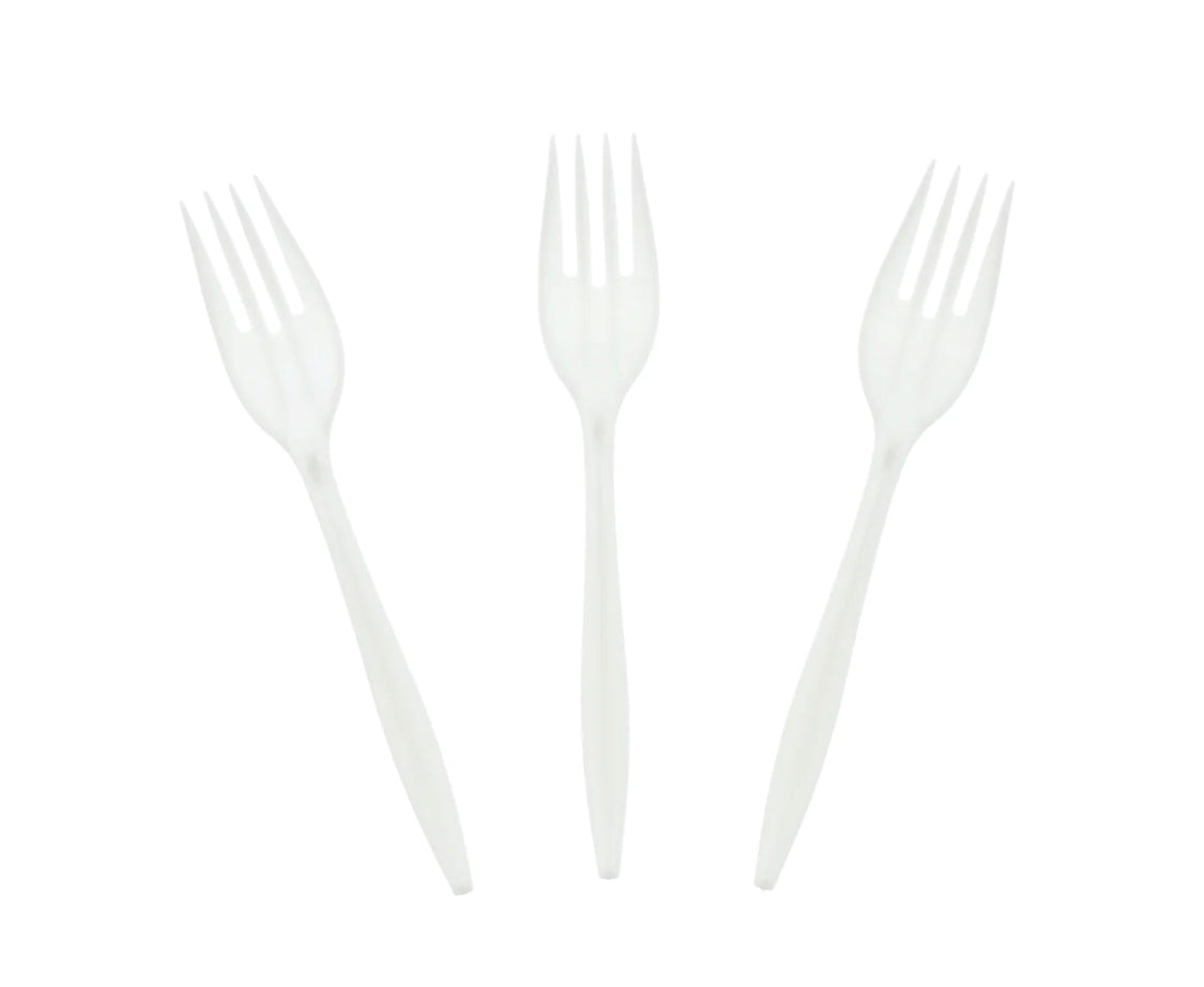 Fork, MW, White, PP, L: 15 CM, W: 2.5 G - 1000