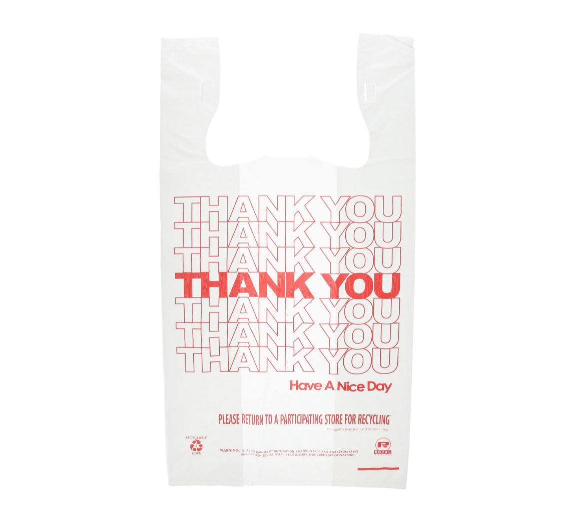 Thank You Bag 1/6, Heavyweight, 11.5" X 6.5" X 22" 20 Mic - 600