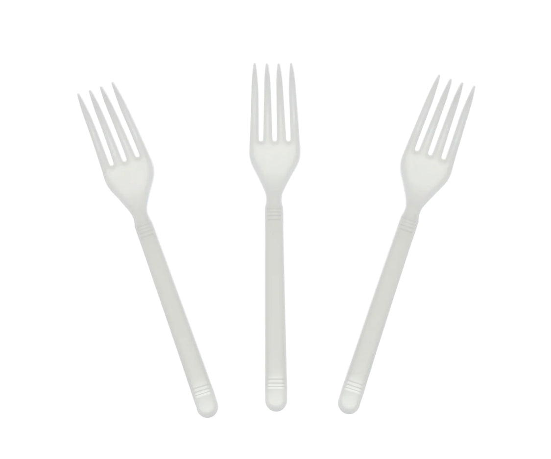 Fork, Heavy Weight, White, PP, L: 18.3 CM, W: 5.1G - 1000