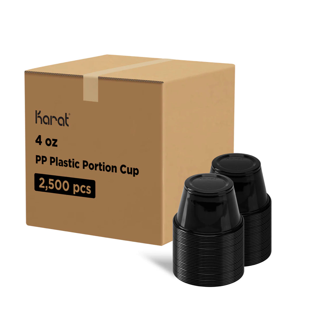 4 oz Portion Cups, PP Plastic, Black - 2,500 pcs