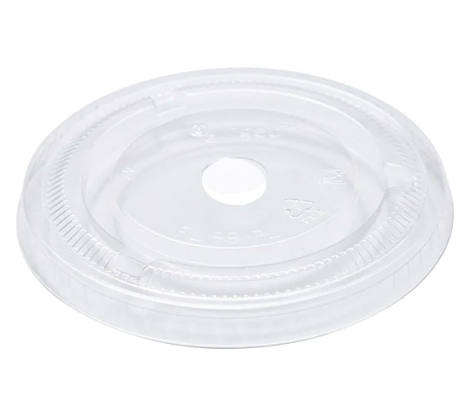 12 to 24oz Flat CPLA Lids for Cold Cups, 98mm, 1,000 pcs