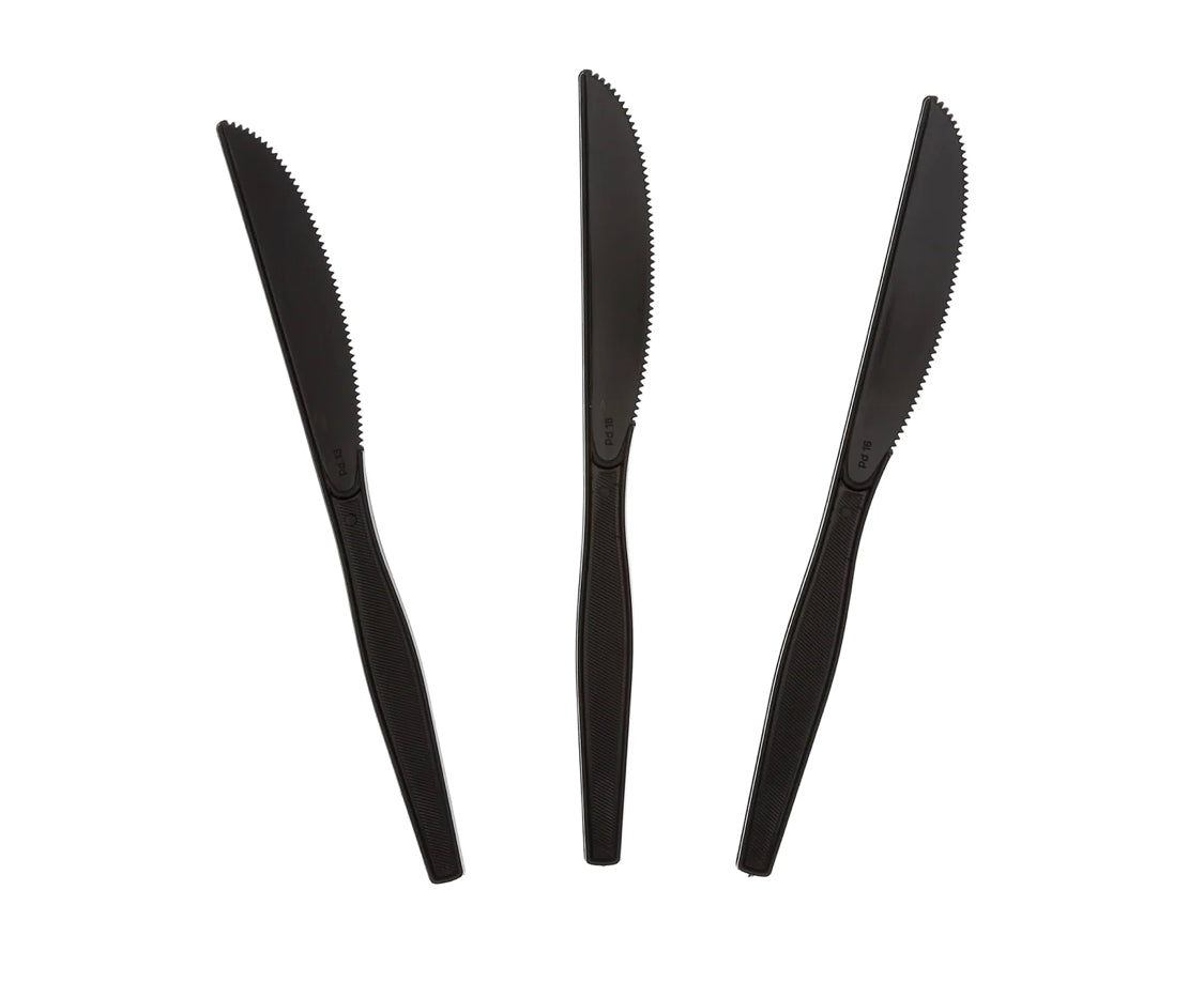 Knives, Med Hvy Weight, Black, PS, L: 17.8 CM, W: 3.2 G - 1000