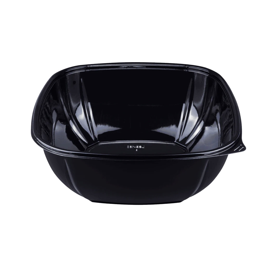 PET Square Bowl 160oz, Black - 50 pcs