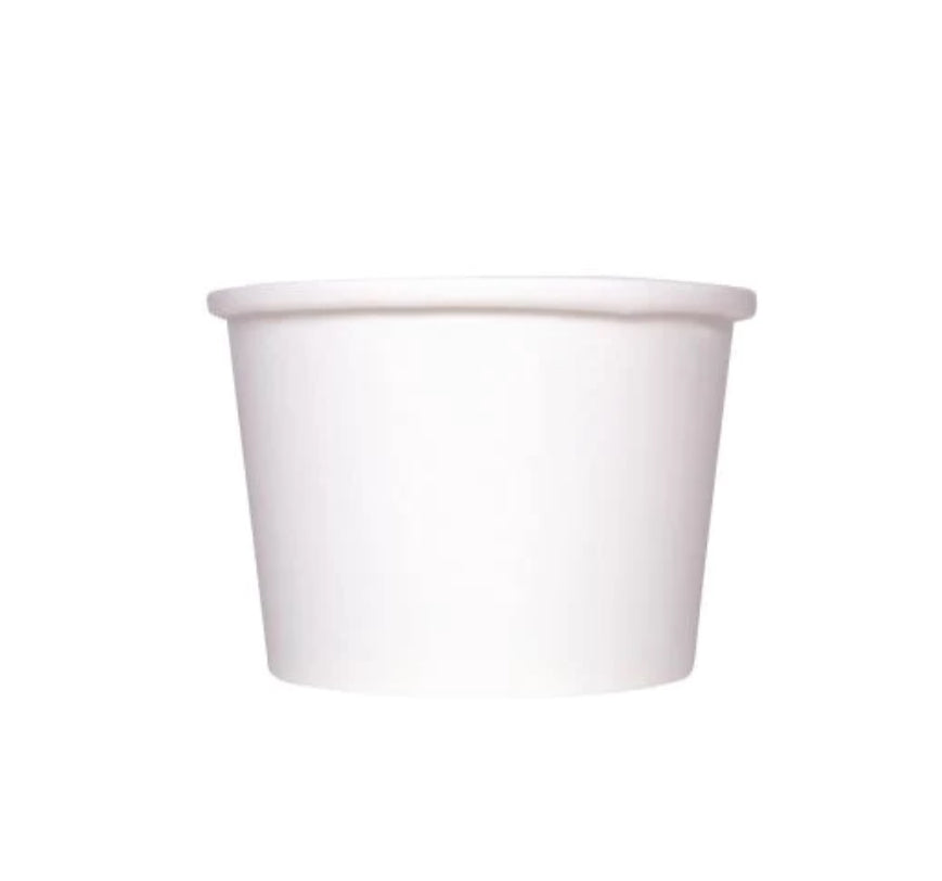 8oz Double Poly Paper Hot/Cold Food Cups (95mm), White - 1,000 pcs