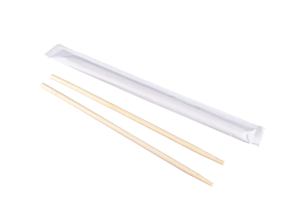 Chopsticks, 9" Bamboo, Individually Wrapped White - 1000 pcs