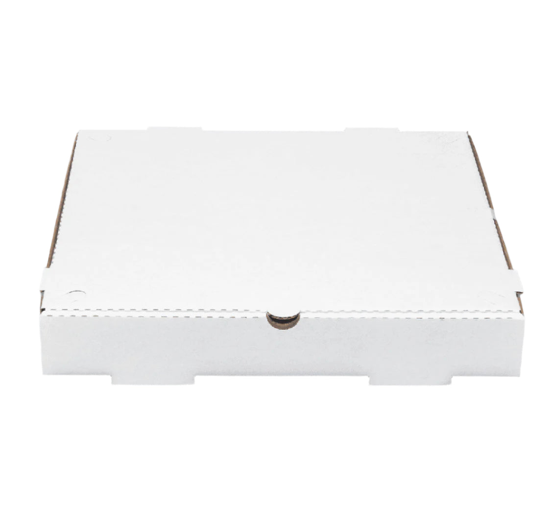 Corrugated Pizza Box, 14''x14''x2'', White - 50 pcs