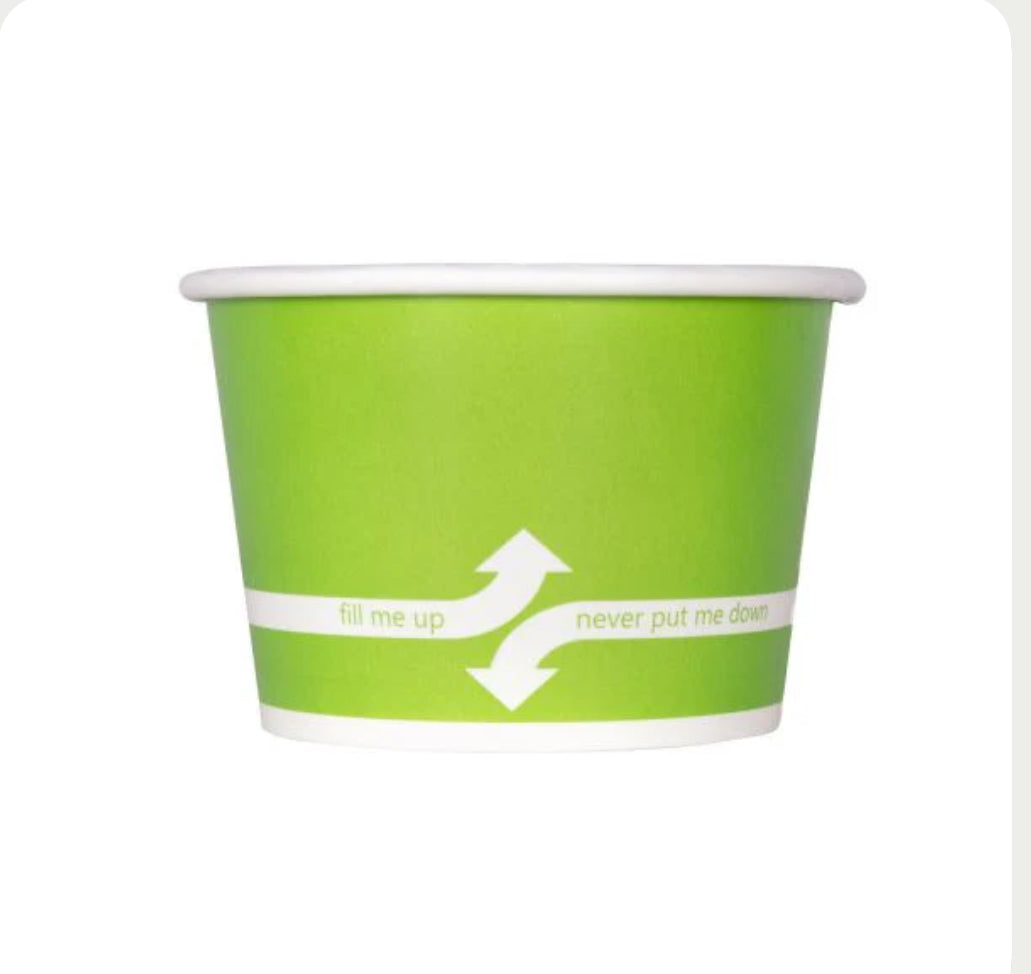 8oz Double Poly Paper Hot/Cold Food Cups (95mm), Green - 1,000 pcs