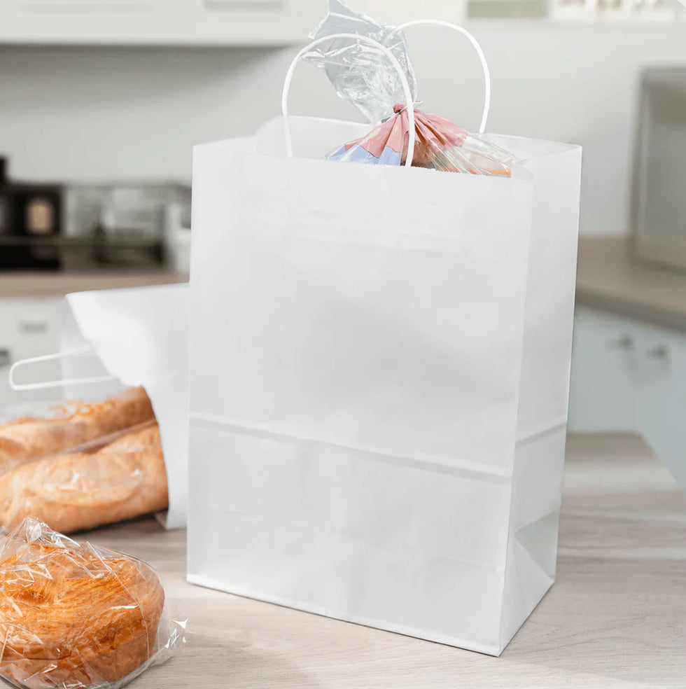 White Paper Shopping Bags, Laguna, Medium - 250 pcs