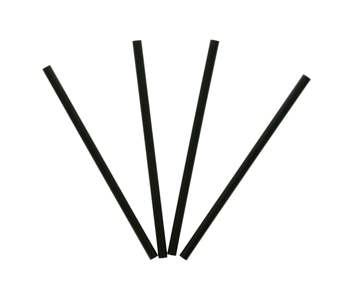 Straw, 5.75", Jumbo, Unwrapped, Black, 12,500 pcs