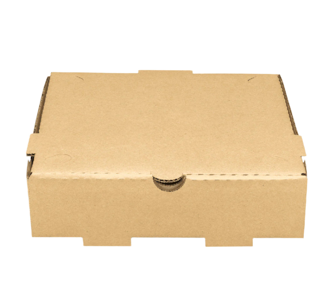 Corrugated Pizza Box, 8''x8''x2'', Kraft - 50 pcs