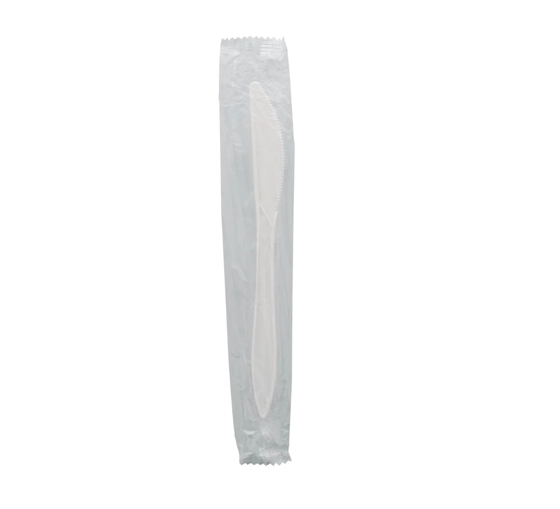 Knives, MW, Ind Wrapped, White, PP, L: 16.2 CM, W: 2.5 G - 1000