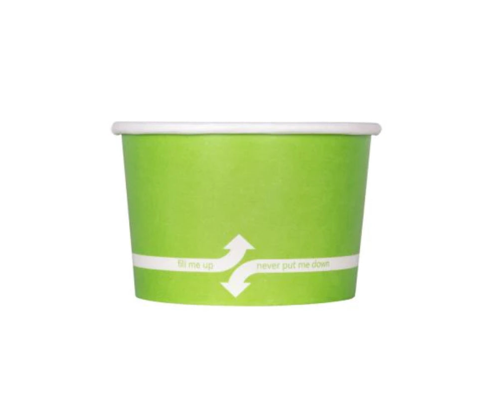 4oz Double Poly Paper Food Cups (76mm), Green - 1,000 pcs