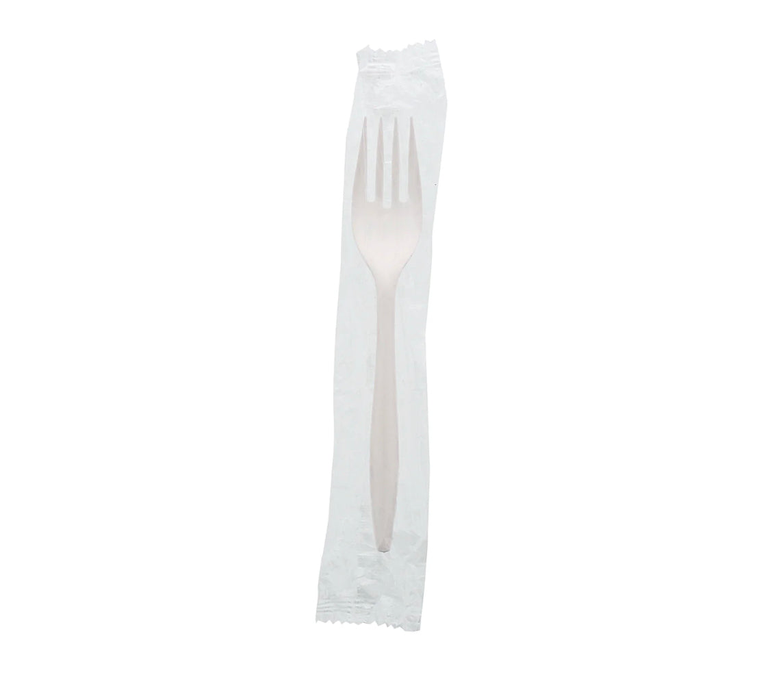 Fork, Ind Wrapped, MW, White, PP, L: 15 CM, W: 2.5 G - 1000