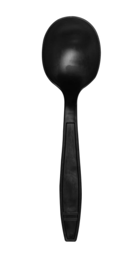 Bio-based Soup Spoon, Heavy Weight, Black-1000 Pcs