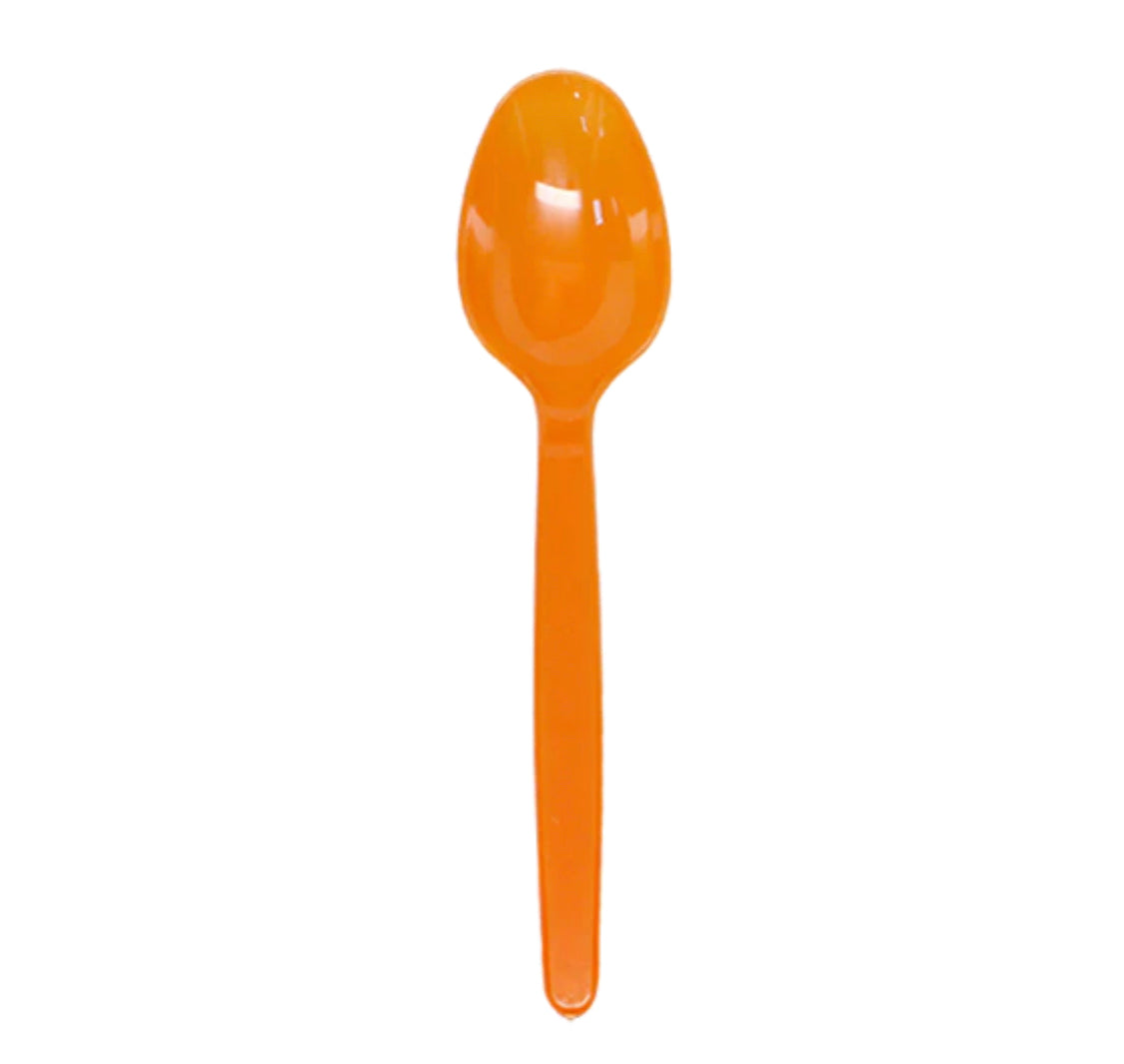 PS Plastic Heavy Weight Tea Spoons, Orange - 1,000 pcs