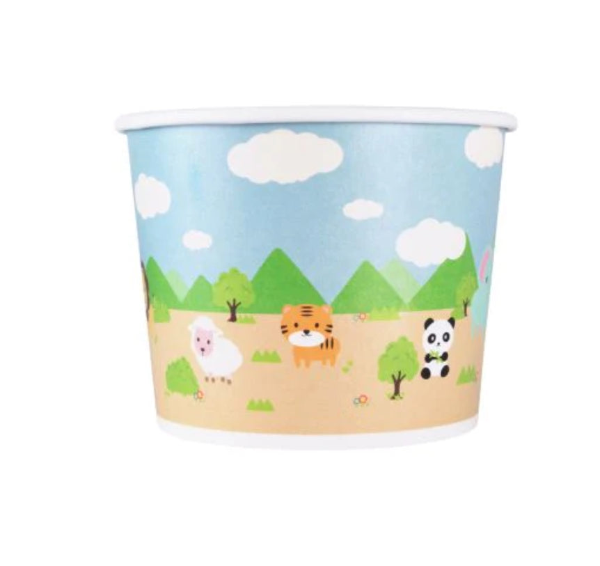 16 oz Double Poly Paper Food Container, Safari, (112mm) - 1000 Pcs