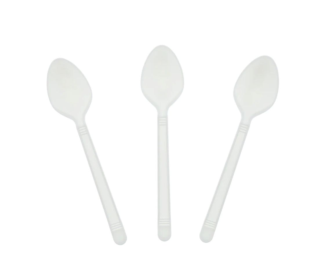 Teaspoon, Heavy Weight, White, PP, L: 15.9 CM, W: 4.7 G - 1000