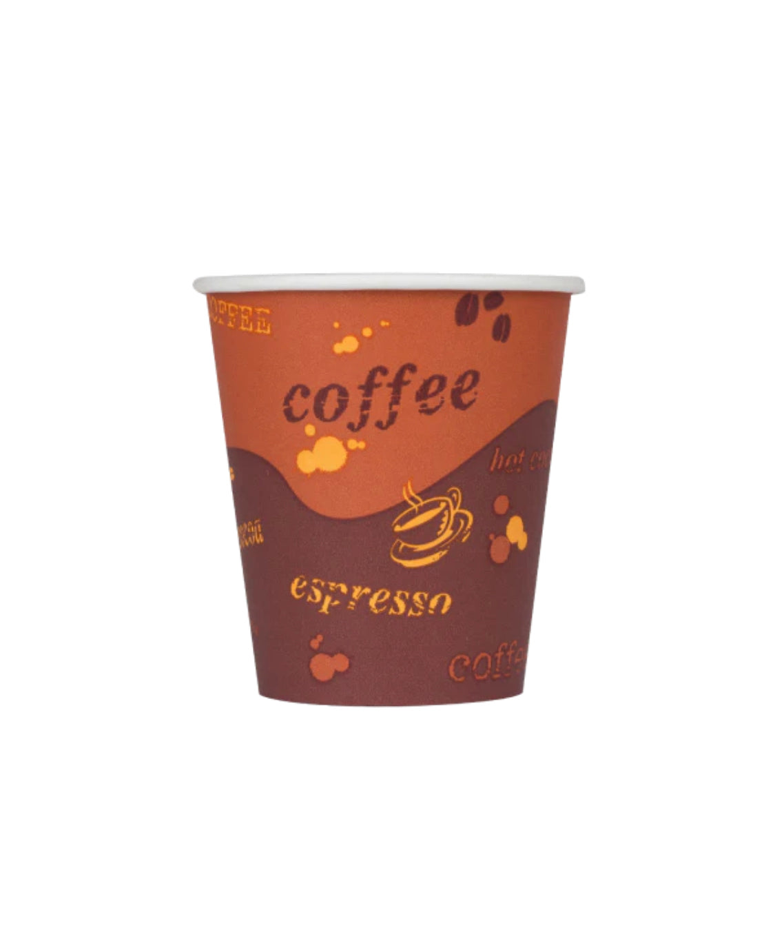 Paper Hot Cup (80mm), Coffee Print, 8oz, 1000 Pcs