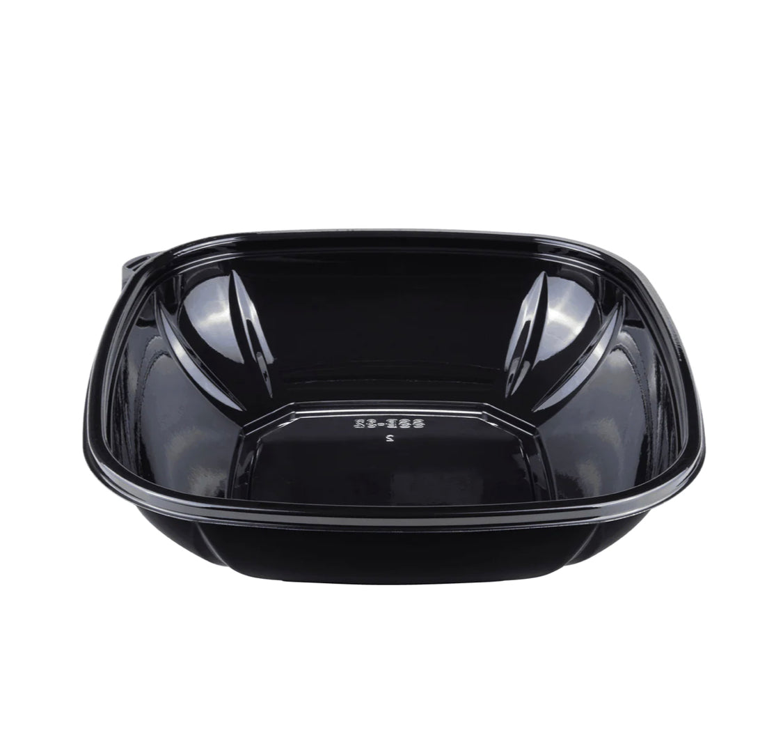 PET Square Bowl 32oz, Black - 300 pcs