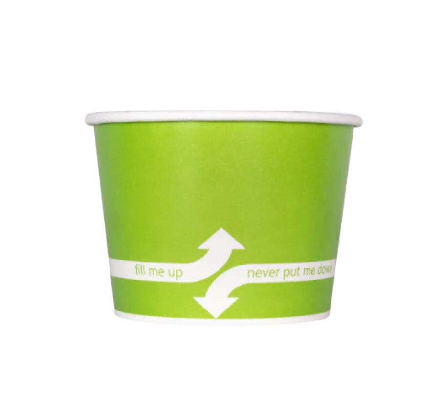 16 oz Double Poly Paper Food Container, Green, (112mm) - 1000 Pcs