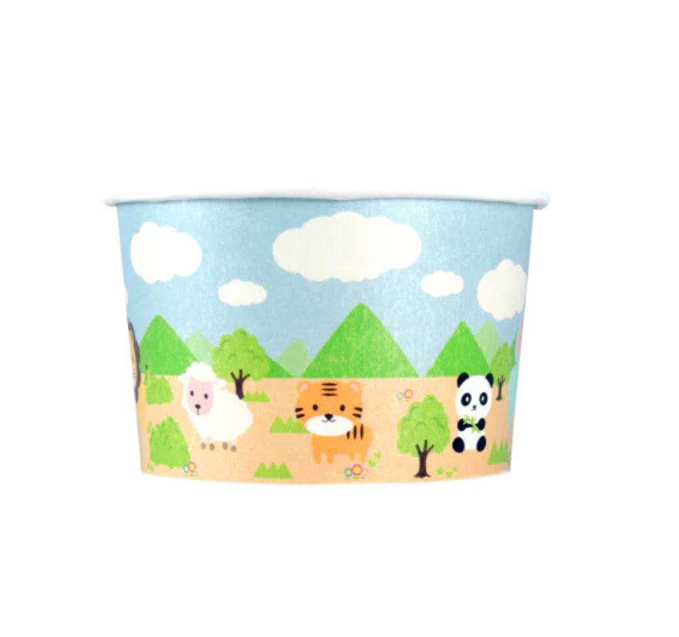 4oz Double Poly Paper Food Cups (76mm), Safari - 1,000 pcs