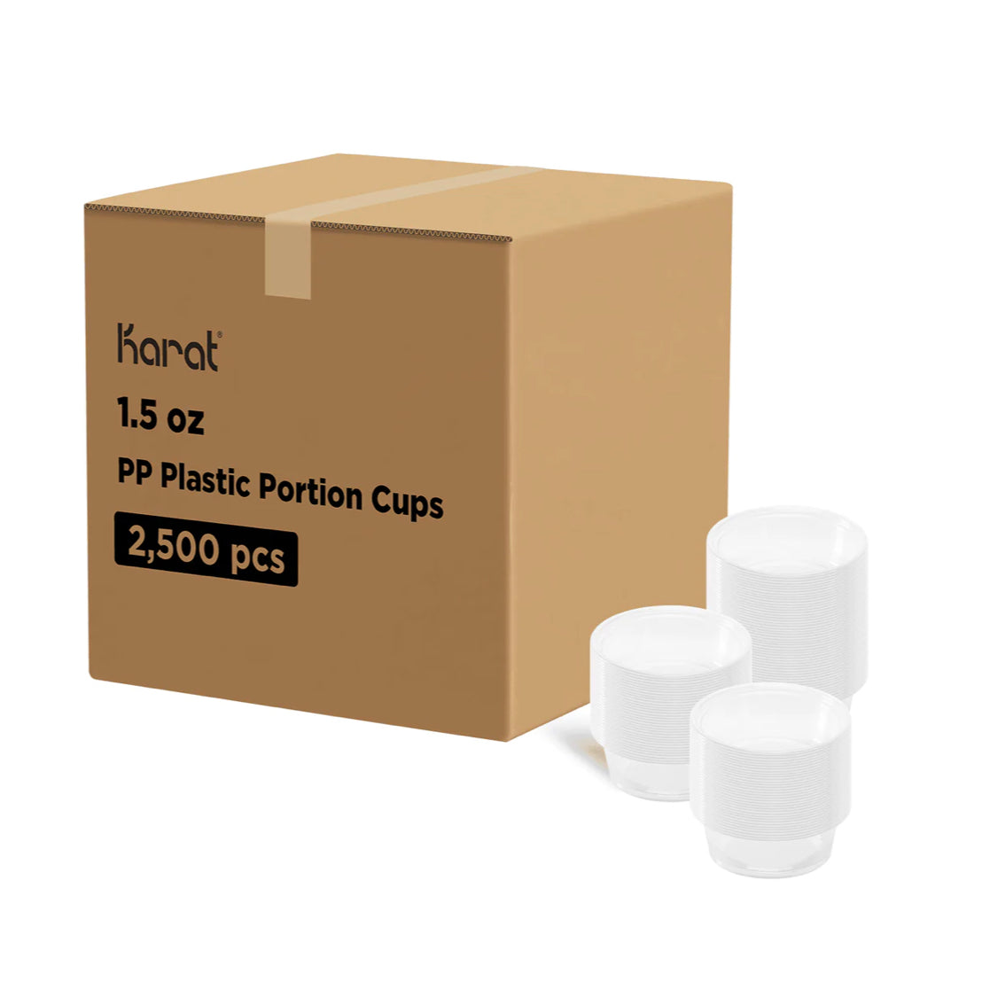 1.5 oz Portion Cups, PP Plastic, Clear - 2,500 pcs