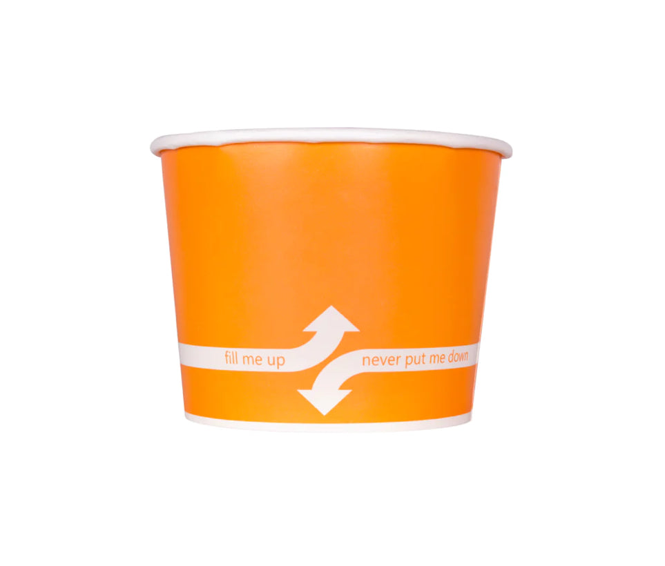 16 oz Double Poly Paper Food Container, Orange, (112mm) - 1000 Pcs