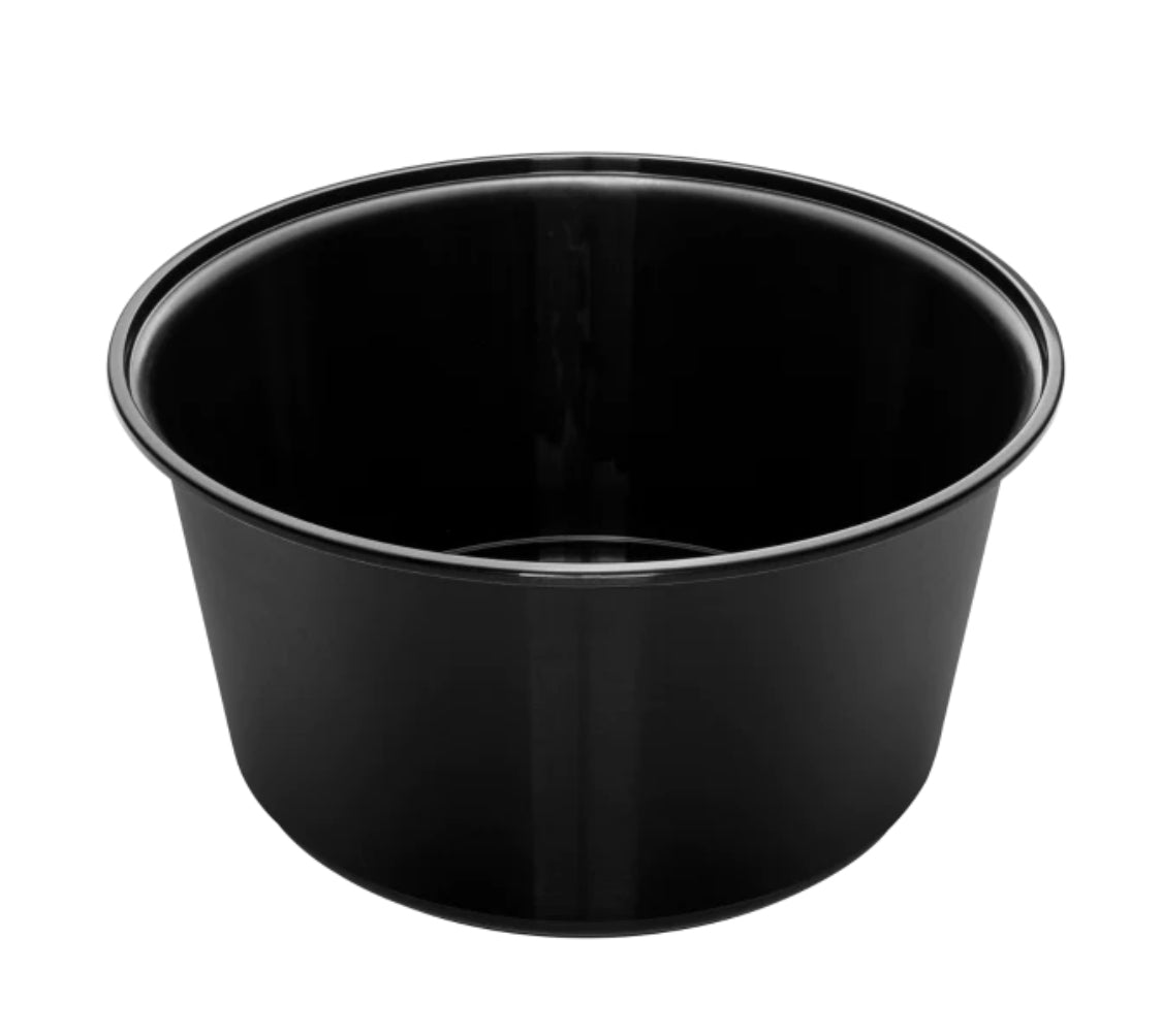 Microwaveable 48oz Round Food Bowls, Black - 300