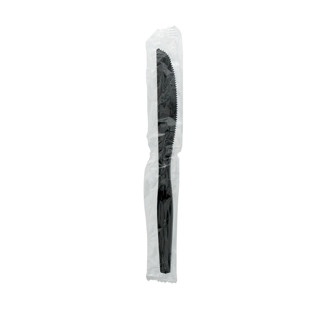 Knives, Ind Wrapped, Med Hvy Weight, Black, PS, L: 17.8 CM, W: 3.2 G - 1000