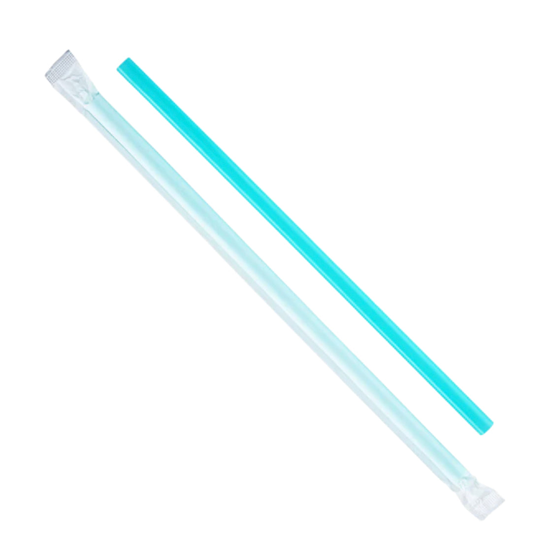 9'' Giant Straws (8mm) Paper Wrapped, Aqua - 2,500 pcs