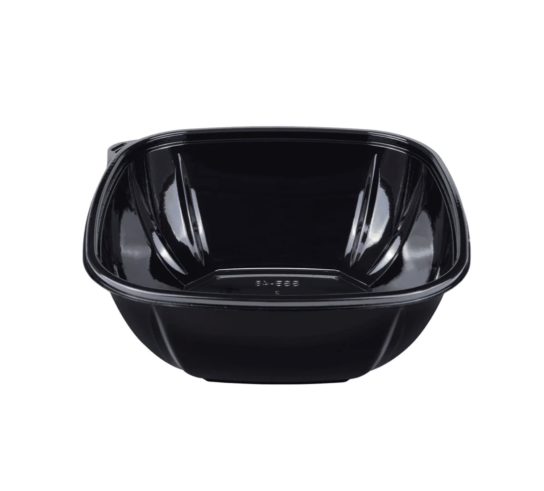 PET Square Bowl 48oz, Black - 300 pcs