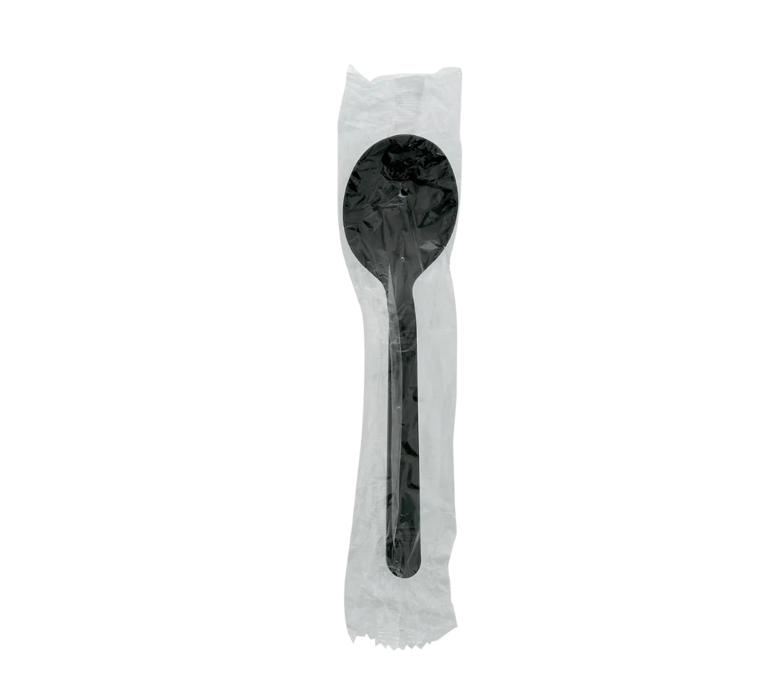 Soupspoon, Ind Wrapped, Heavy Weight, Black, PP, L: 15.3 CM, W: 4.7 G - 1000