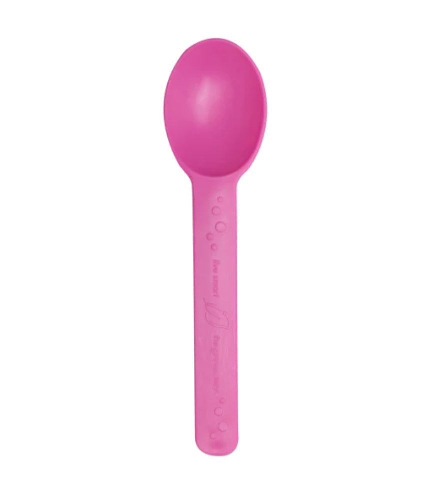 Bio-based Ice Cream Spoon, Heavy-Weight_Pink-1000 Pcs