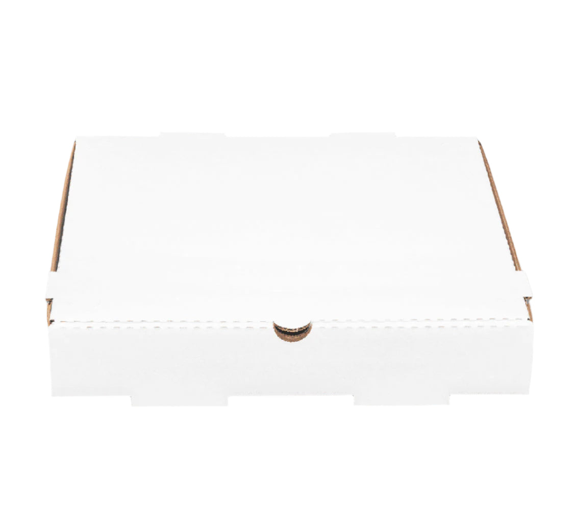 Corrugated Pizza Box, 12''x12''x2'', White - 50 pcs