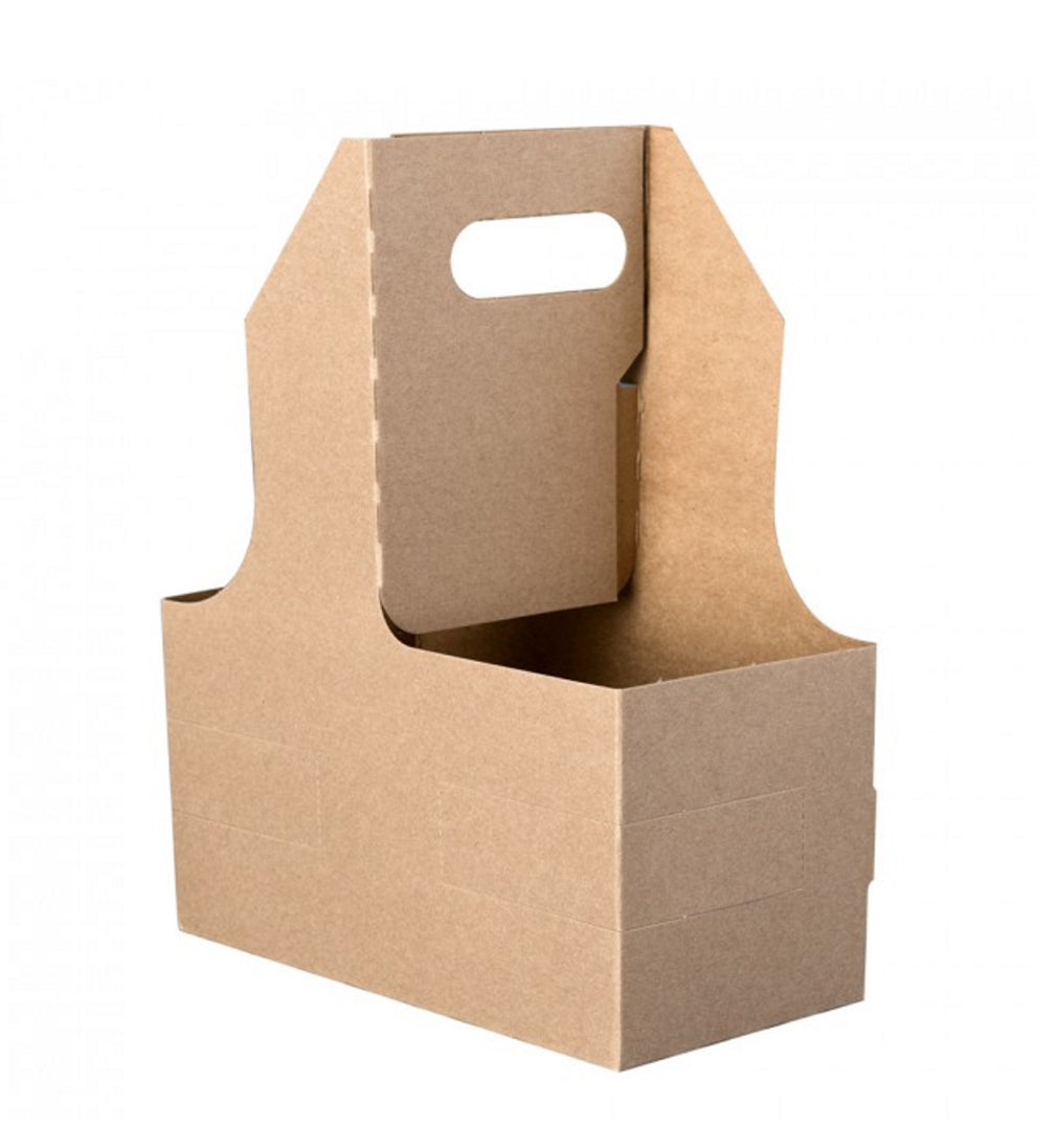 Kraft Paperboard Carrier with Handle, for 2 cups (12 - 32oz) - 250 pcs