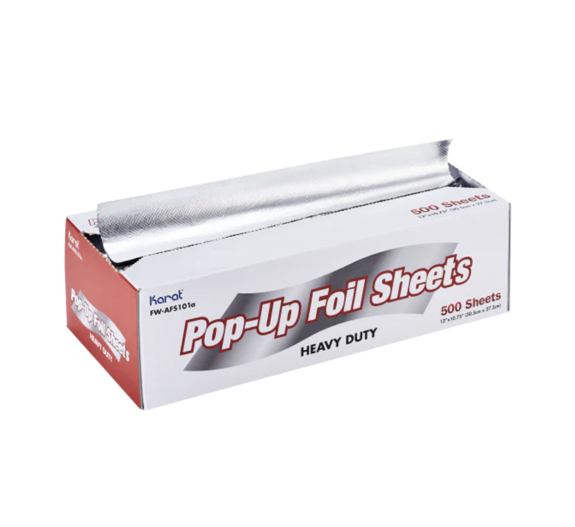 Aluminum Foil Sheets, Heavy-duty, Pop-up, 10.75" x 12" - 3,000 sheets