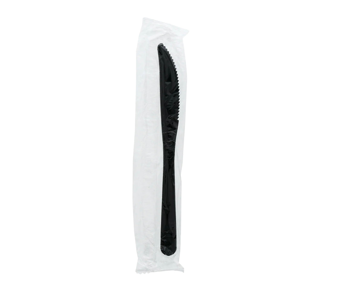 Knives, Ind Wrapped, Heavy Weight, Black, PP, L: 18.9 CM, W: 5.2 G - 1000