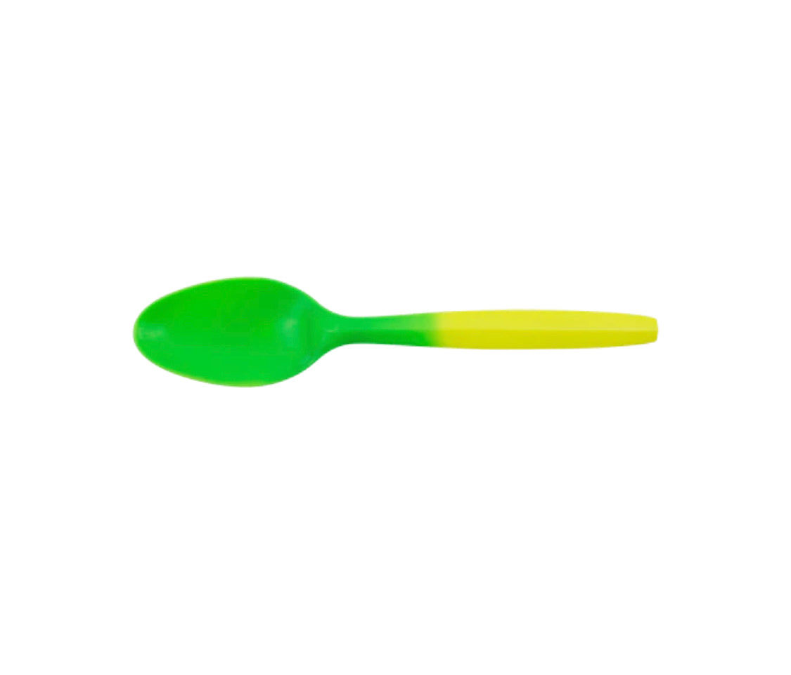 PP Plastic Medium Weight Color Changing Tea Spoons, Yellow to Green - 1,000 pcs