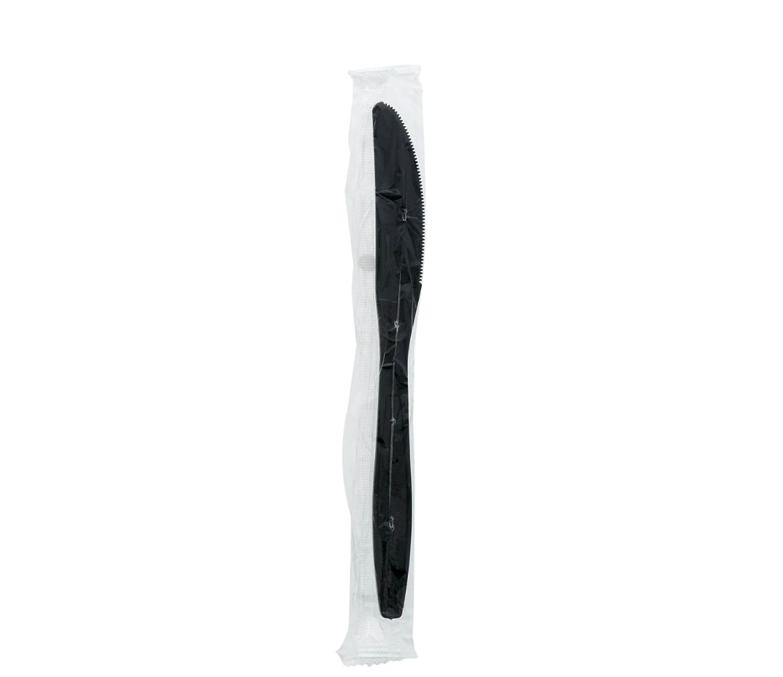 Knives, Ind Wrapped, Heavy Weight, Black, PS, L: 19.2 CM, W: 5.7 G - 1000