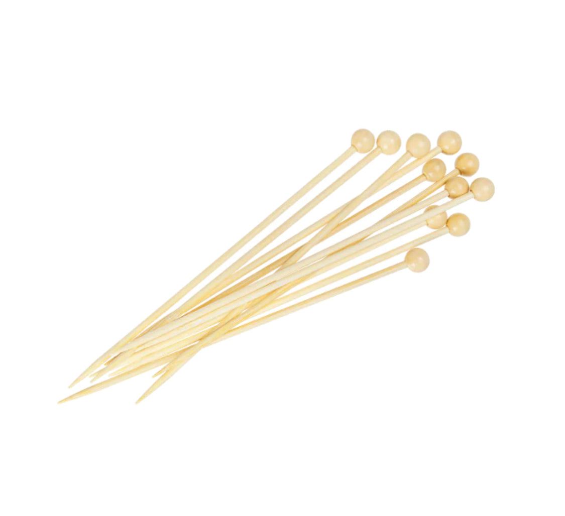 Bamboo Pick, Natural, 6" - 100 pcs