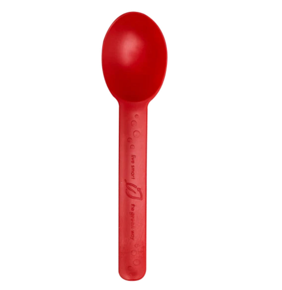 Bio-based Ice Cream Spoon, Heavy-Weight_Red-1000 Pcs