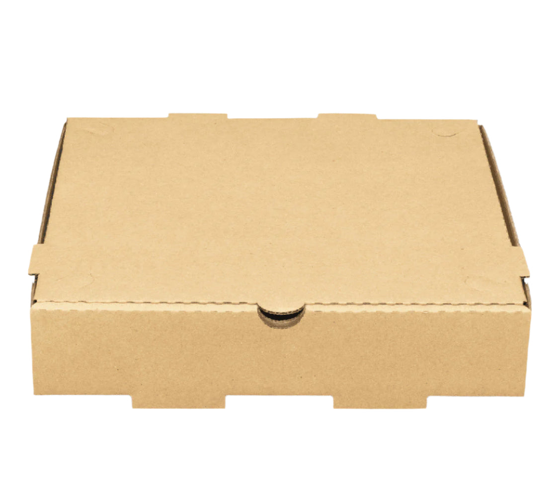 Corrugated Pizza Box, 10''x10''x2'', Kraft - 50 pcs