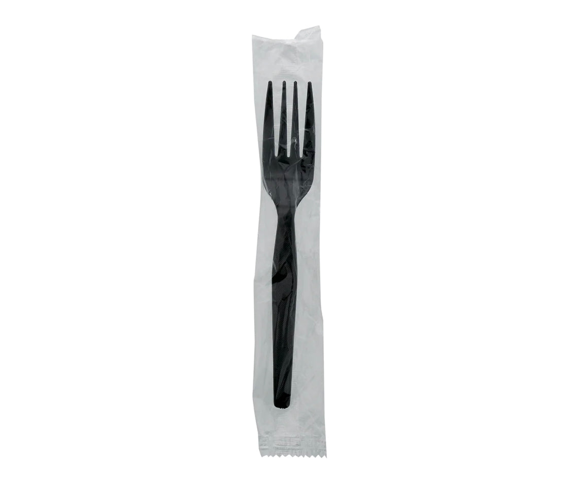 Fork, Med HW, Ind Wrapped, Black, PS, L: 15,5 CM, W: 3.2 G - 1000