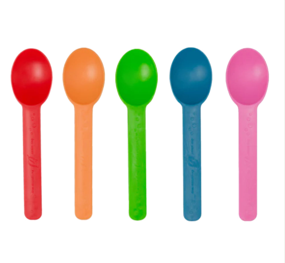 Bio-based Ice Cream Spoon, Heavy-Weight_Rainbow-1000 Pcs