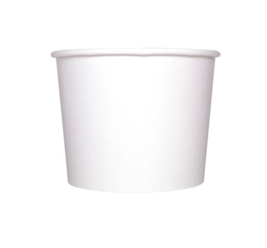 16 oz Double Poly Paper Hot/Cold Food Container, White, (112mm) - 1000 Pcs