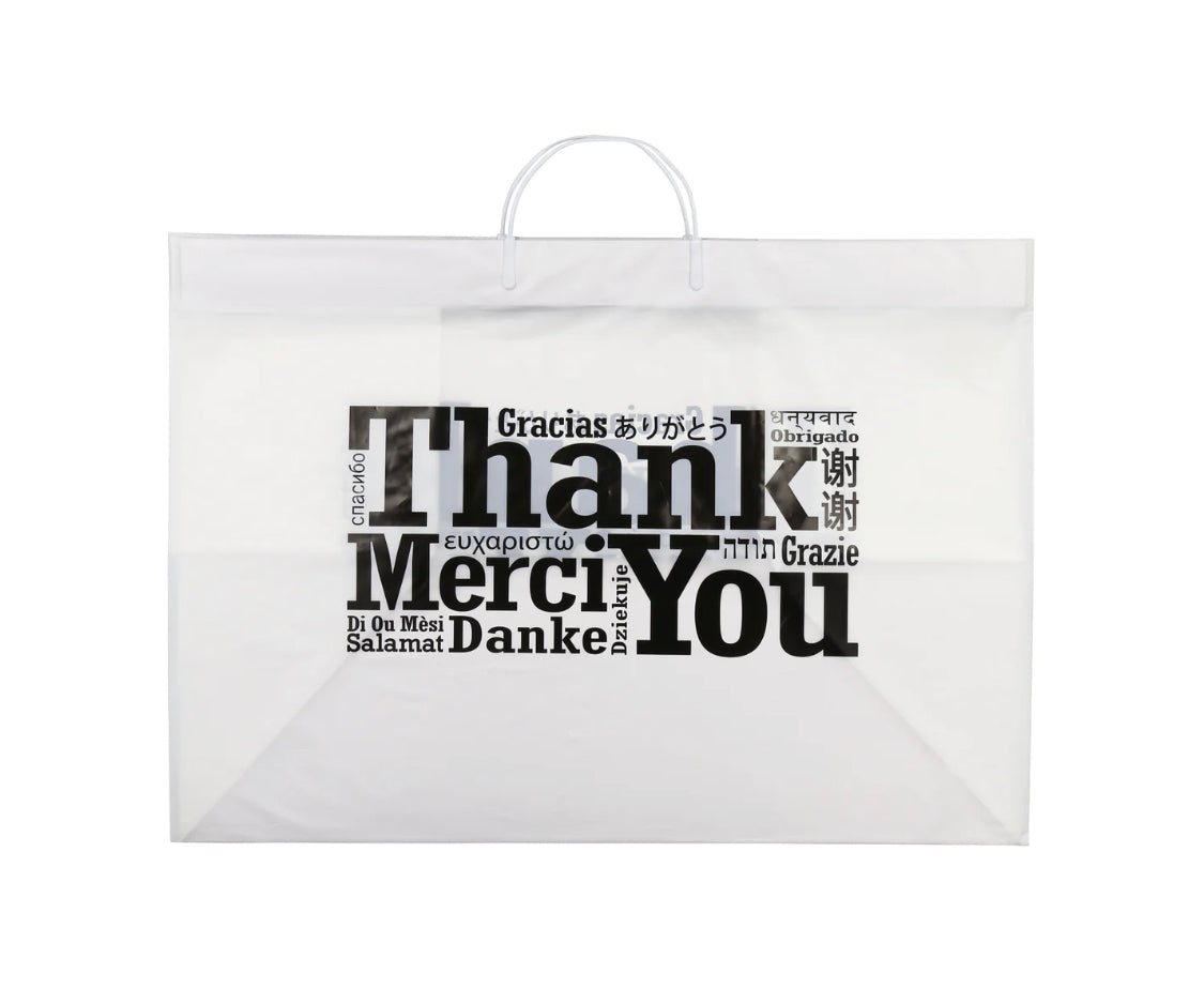 22" x 14" x 15" Rigid Handled Multilingual Shopping Bags - 50 pcs